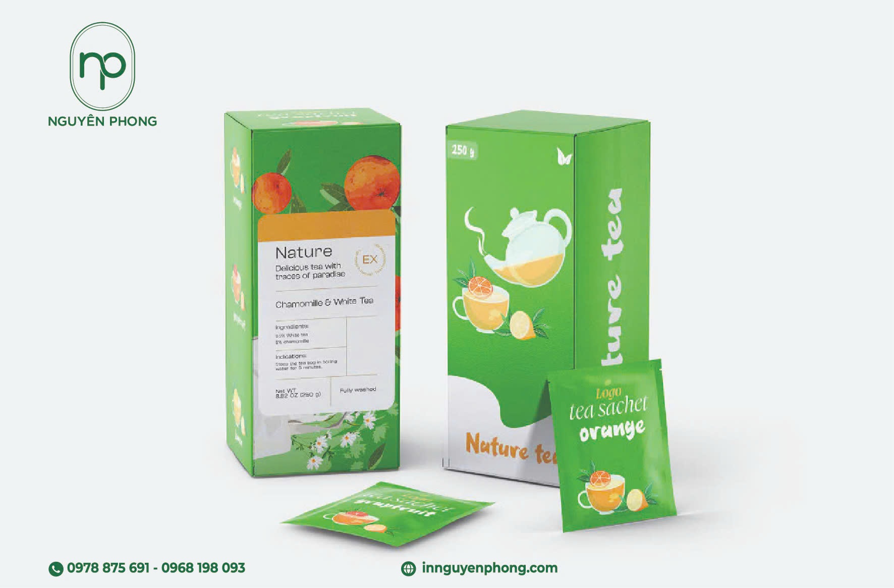 Mẫu in bao bì trà xanh 